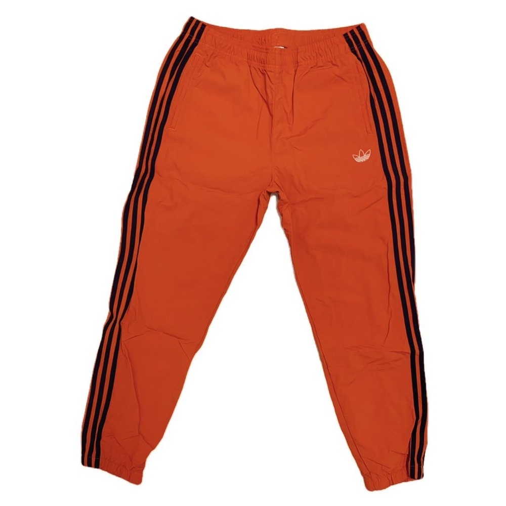 Adidas Orange and Navy Stripe Tracksuit Joggers